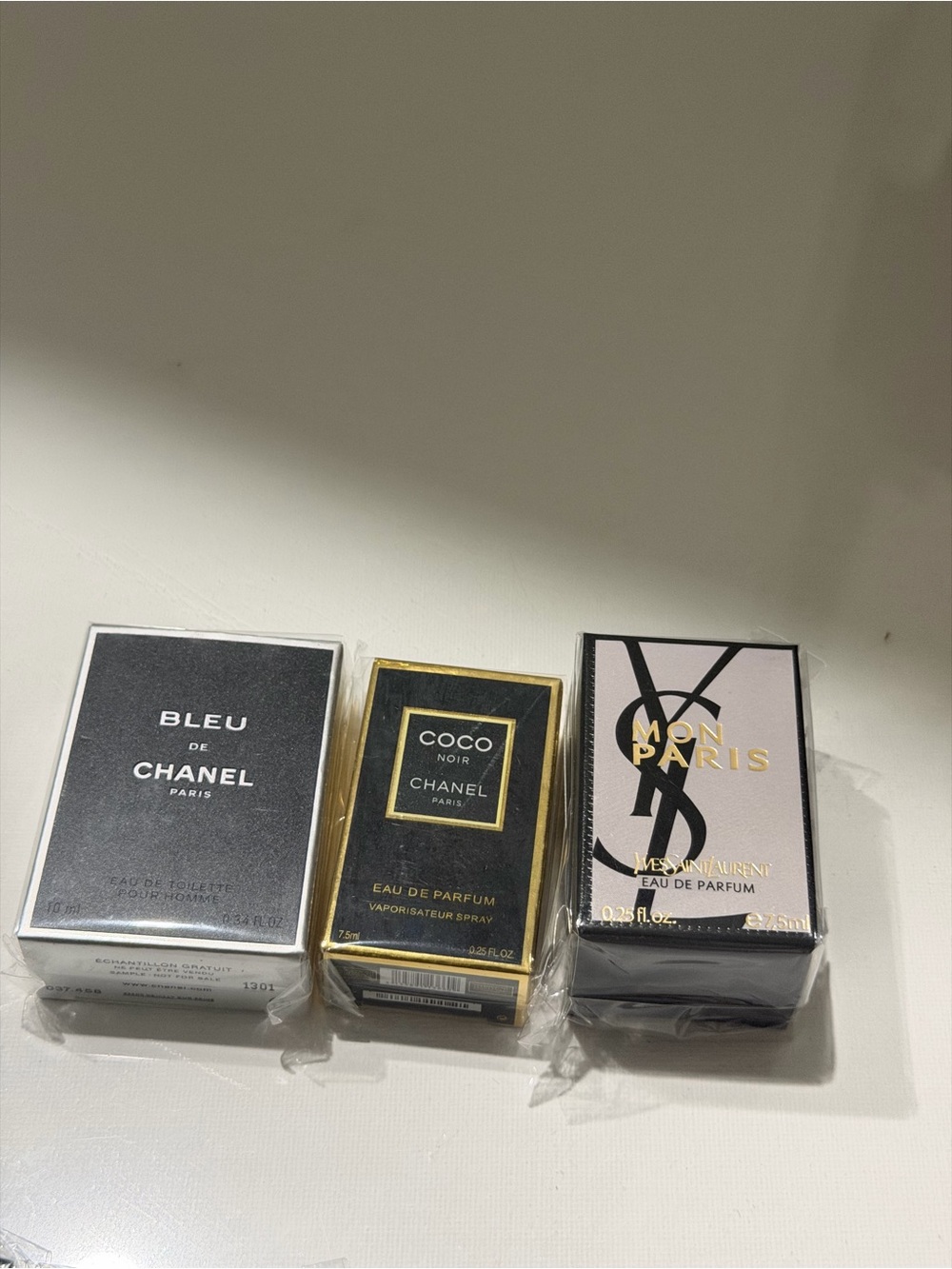 Chanel Coco Noir and Bleu Fragrance Set with YSL Mon Paris - Black & Gold